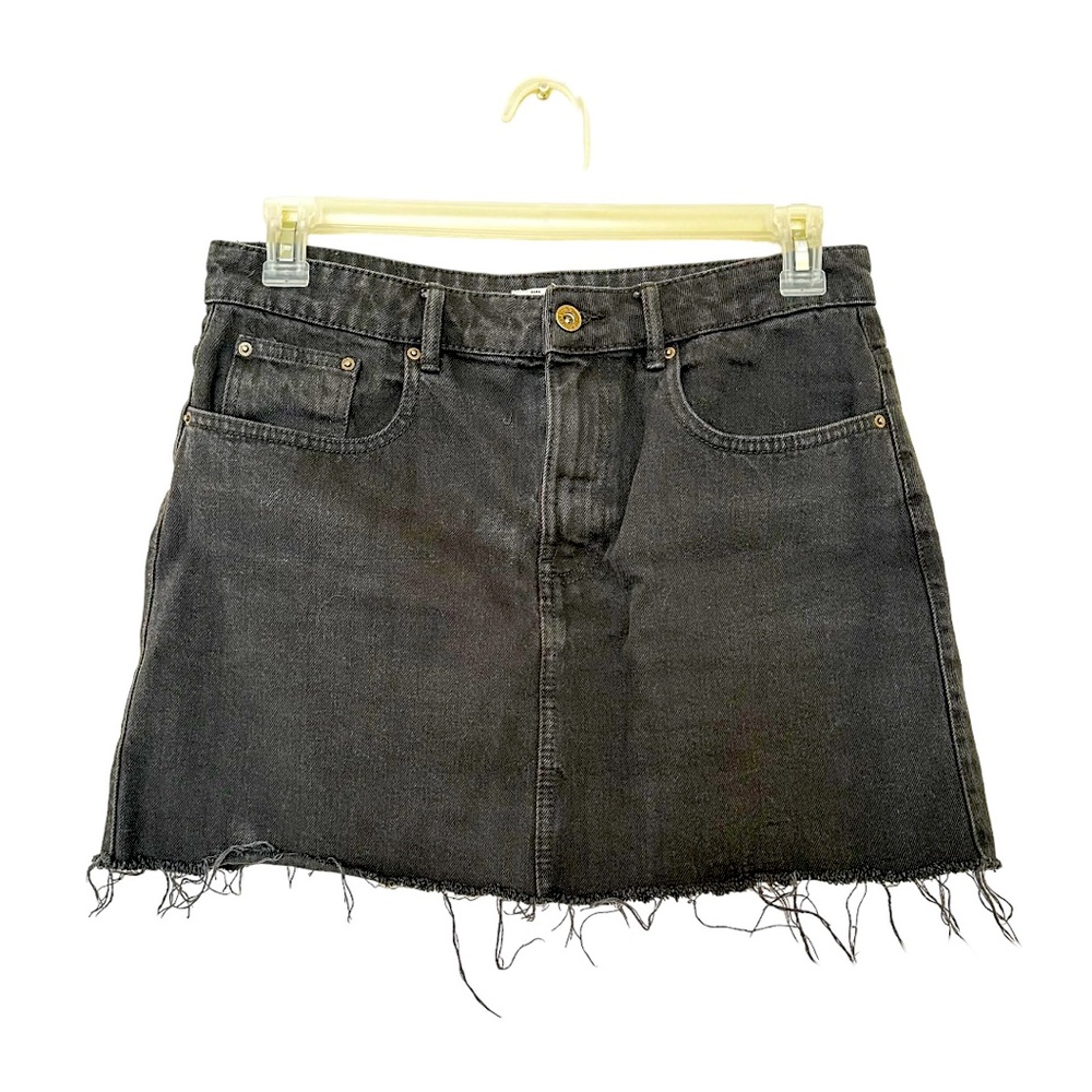 Zara Trafaluc Black Denim Mini Skirt L